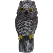 Pozostałe ozdoby ogrodowe - ProGarden Sowa ogrodowa z głową obrotową dekoracja 8711295837210-żółty - miniaturka - grafika 1