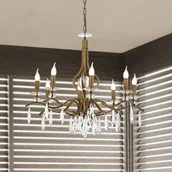 Lampy sufitowe - Avonni Żyrandol Elizabeth Ø80cm metal/kryształ 8flg. antyczne złoto - miniaturka - grafika 1