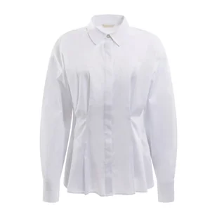 Damska Koszula GUESS LS AGATA CORSET SOLID SHIRT W3YH51WE2Q0-G011 – Biały - Koszule damskie - miniaturka - grafika 1