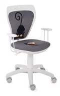 Krzesła obrotowe dla dzieci - Krzesło dziecięce Ministyle White Kot i mysz, szare - miniaturka - grafika 1
