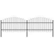 Ogrodzenia - vidaxl Panele ogrodzeniowe z grotami, stal, (1-1,25) x 3,4 m, czarne - miniaturka - grafika 1