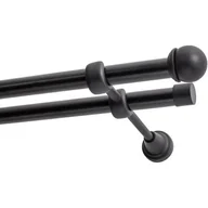 Karnisze - Karnisz DECASTYL Gałka Max Pojedynczy z kółkami 240 cm Czarny - miniaturka - grafika 1