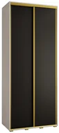 Szafy - Szafa przesuwna wysoka Davos 1 100 gł. 45 biały + czarny + złoty / Abiks Meble - miniaturka - grafika 1
