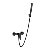 Baterie wannowe i prysznicowe - Invena Bateria prysznicowa natryskowa czarny połysk Nestos - miniaturka - grafika 1