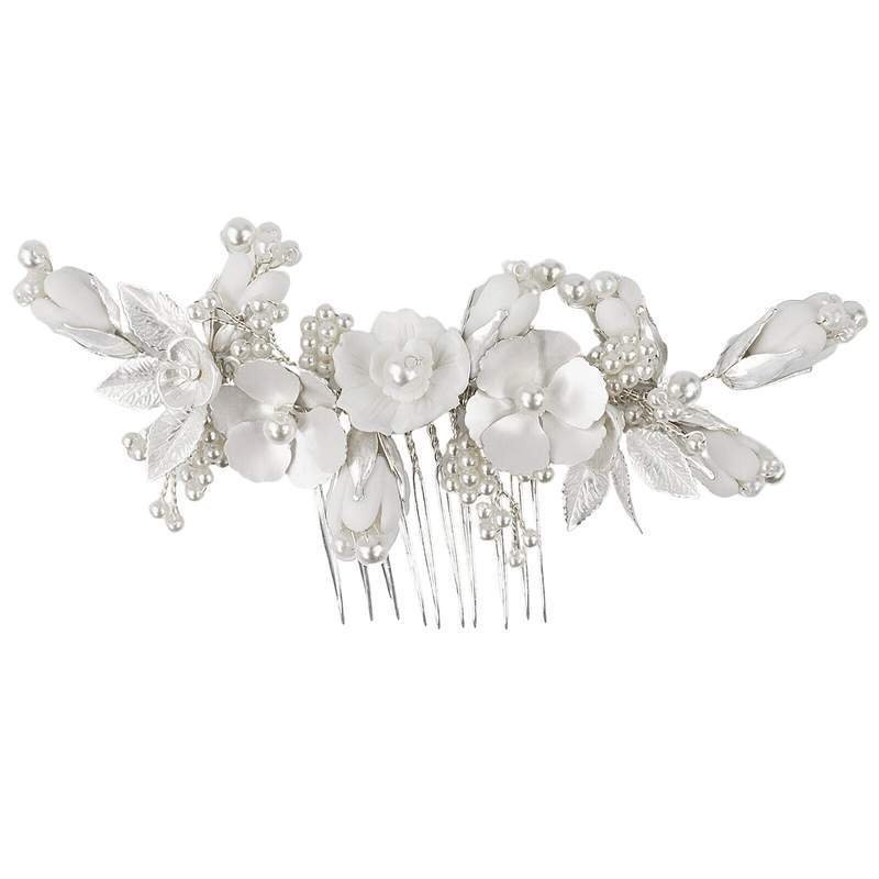 OZDOBA do włosów kwiatki GRZEBYK perełki ŚLUBNA