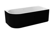 Wanny - Wanna narożna prawa Besco Denaya 170x78 cm asymetryczna czarny połysk syfon chrom WASB-170DPC - miniaturka - grafika 1