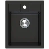 Zlewozmywaki - Zlewozmywak jednokomorowy BERG Solo ZHB 19103 Czarny bazalt 40x50 - miniaturka - grafika 1