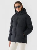 Kurtki damskie - Damska kurtka puchowa pikowana Outhorn OTHWAW24TDJAF645 - czarna - miniaturka - grafika 1