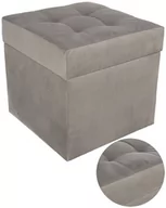 Pufy i podnóżki - Nowoczesna pufa 45x45 cm w kolorze szarym - miniaturka - grafika 1
