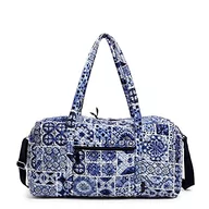 Torby podróżne - Vera Bradley Damska kultowa duża torba podróżna, charakterystyczna bawełniana torba, jeden rozmiar, Płytka Island Blue - bawełna z recyklingu, Jeden rozmiar, Bawełniana duża torba podróżna - miniaturka - grafika 1
