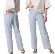 Spodnie damskie - Jeansy straight z prostymi nogawkami damskie Outhorn OTHWSS24TTROF723-32S Niebieski - miniaturka - grafika 1