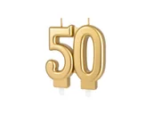 Urodziny dziecka - Świeczka na 50-tkę złota - 7,7 cm - 1 szt. - miniaturka - grafika 1