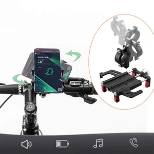 Uchwyt rowerowy RockBros 699-BK na kierownicę do telefonu na rower motor hulajnogę Czarny - Akcesoria rowerowe - miniaturka - grafika 9