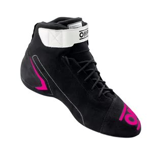 Buty wyścigowe OMP FIRST MY21 czarno-różowe (FIA) - Odzież do sportów motorowych - miniaturka - grafika 2