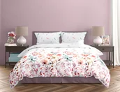 Pościel - FARO Pościel satyna bawełniana premium 160x200+2x70x80 cm Milagro Verde Kwiatowy Raj - miniaturka - grafika 1