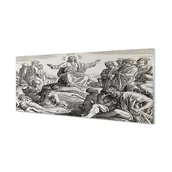 Tablice i flipcharty - Szklany panel + klej Rysunek Jezus ludzie 125x50 cm - miniaturka - grafika 1