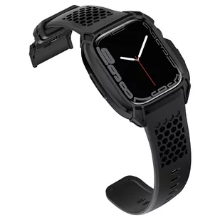 Kingxbar CYF148 2w1 pancerne etui Apple Watch SE, 6, 5, 4 (44 mm) ze stali nierdzewnej z paskiem czarne - Akcesoria do smartwatchy - miniaturka - grafika 4