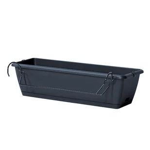Skrzynka balkonowa z uchwytami 60 cm RESPANA EASY CARE antracyt - Donice - miniaturka - grafika 1