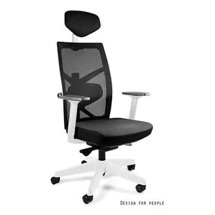 Fotel biurowy, krzesło biurowe Fotel ergonomiczny TUNE Unique biały stelaż Czarny, - Fotele i krzesła biurowe - miniaturka - grafika 1