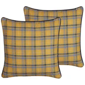 Poduszki dekoracyjne - 2 Poduszki Dekoracyjne W Kratę 45 X 45 Cm Wielokolorowe Dicentra - miniaturka - grafika 1