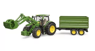 Traktor John Deere 7R 350 z ładowaczem czołowym i przyczepą 2-osiową, Bruder 03155 - Samochody i pojazdy dla dzieci - miniaturka - grafika 1
