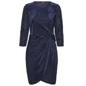 Sukienki - Sukienka damska Vero Moda Mella elegancka granatowa welurowa-M - miniaturka - grafika 1