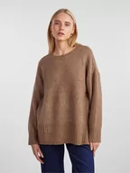 Swetry damskie - Pieces Sweter w kolorze jasnobrązowym - miniaturka - grafika 1