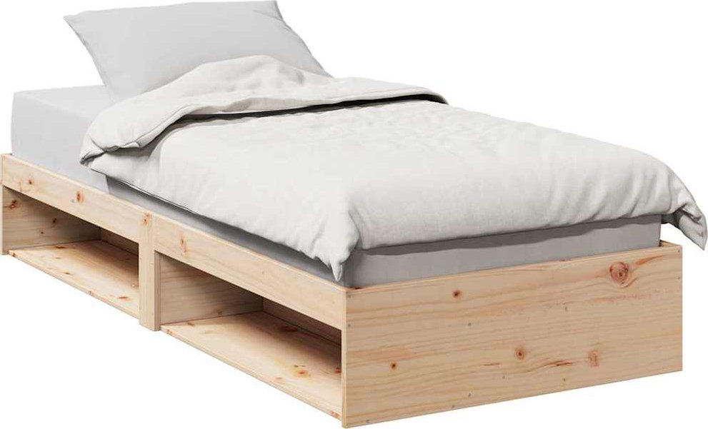 vidaXL Łóżko dzienne bez materaca 75x190 cm lite drewno sosnowe