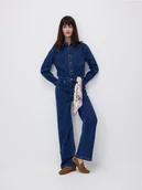 Spodnie damskie - Reserved - Jeansowy kombinezon - granatowy - miniaturka - grafika 1