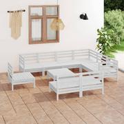 Meble ogrodowe - vidaXL 10-cz zestaw wypoczynkowy do ogrodu drewno sosnowe biały 3083060 - miniaturka - grafika 1