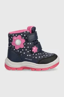 Buty dla dziewczynek - Geox buty zimowe dziecięce B363WB 0MNBC B FLANFIL B ABX kolor granatowy - grafika 1