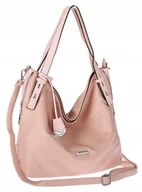Torebki damskie - Torebka Damska Listonoszka Worek Shopper Torba na Ramię SR56 różowa - miniaturka - grafika 1