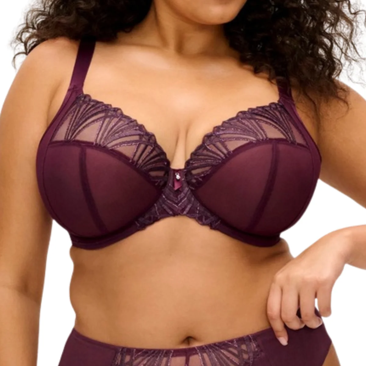 Biustonosz miękki soft wygodny Elomi REJA EL303102FIG burgundowy 34HH/75L