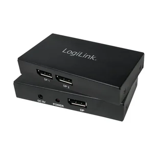 LogiLink Splitter 4K DisplayPort 1.2 CV0090 1xDP->2xDP UHD 3D KKLKKUBV0350 - Huby USB - miniaturka - grafika 1