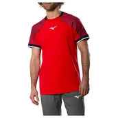 Koszulki sportowe męskie - Koszulka męska Mizuno Stargazer Shadow Short Sleeve Tee Fiery Red XL - miniaturka - grafika 1