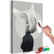 Malowanie po numerach - Obraz do samodzielnego malowania - Kobieta ze skrzydłami (rozmiar 40x60) - miniaturka - grafika 1