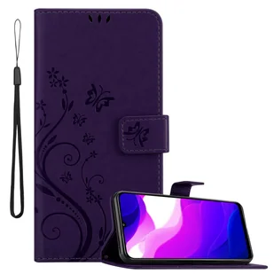 Cadorabo pokrowiec na Xiaomi Mi 10 LITE w kolorze FLORAL DARK PURPLE pokrowiec ochronny w kwiatowy wzór z magnetycznym zamknięciem, funkcją podstawki i kieszeniami na karty etui z klapką w kwiatki etui na telefon komórkowy etui na książkę - Etui i futerały do telefonów - miniaturka - grafika 1