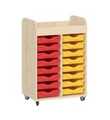 Meble do szkół i przedszkoli - Mobilny regał z pojemnikami Primo 231 - miniaturka - grafika 1