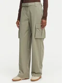 Spodnie damskie - Guess Spodnie materiałowe W6GB01 W1416 Khaki Regular Fit - miniaturka - grafika 1