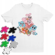 Koszulki męskie - Koszulka T-Shirt Dziecięca Z Nadrukiem Gumball Darwin Różne -L 146-152 - miniaturka - grafika 1