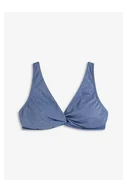 Stroje kąpielowe - bonprix Połyskujący biustonosz bikini niebieski - miniaturka - grafika 1