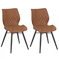 Krzesła - Beliani Zestaw do jadalni 2 krzesła złoty brąz LISLE - miniaturka - grafika 1