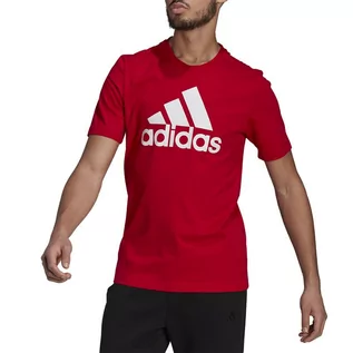 Koszulki sportowe męskie - Koszulka adidas Essentials Big Logo Tee GK9124 - czerwona - Adidas - grafika 1