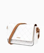 Torebki damskie - PUCCINI Usztywniana logowana torebka damska listonoszka biała - miniaturka - grafika 1
