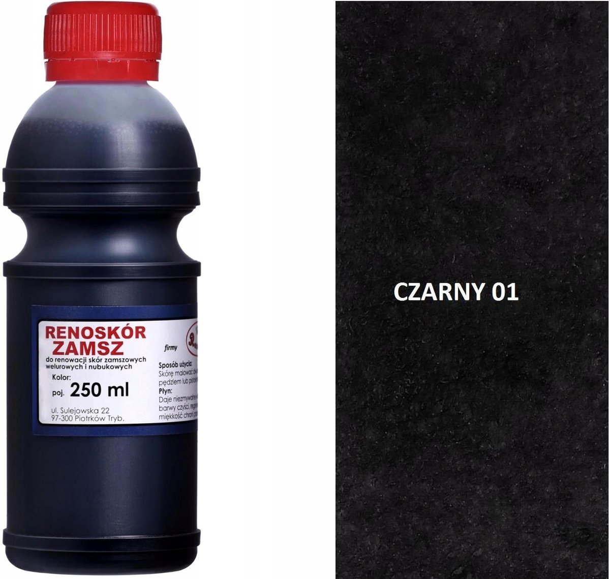 G12-98 CZARNA FARBA WILBRA DO RENOWACJI SKÓRY ZAMSZU NUBUKU WELURU PŁYN 250