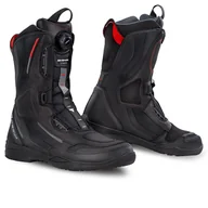 Buty motocyklowe - SHIMA STRATO męskie buty motocyklowe - wzmocnione, długie, turystyczne buty motocyklowe z zapięciem ATOP, ochraniaczami kostki, antypoślizgową podeszwą i panelami odblaskowymi (Czarne, 46) - miniaturka - grafika 1