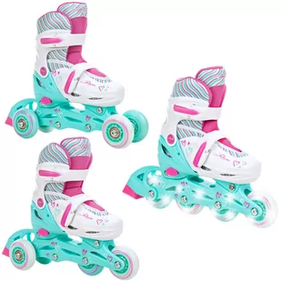 Rolki Wrotki 3w1 RAVEN Loret Mint 30-33 Kółka LED - Rolki - miniaturka - grafika 1