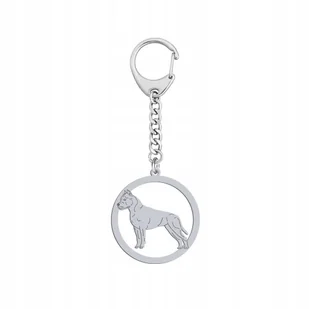 Brelok do kluczy Amstaff Srebro 925 Biżuteria Prezent Kobieta GRAWER - Breloki - miniaturka - grafika 1