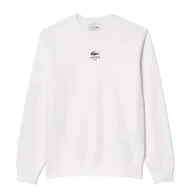 Bluzy męskie - felpe senza cappuccio uomo lacoste - sweatshirt - bianco - miniaturka - grafika 1
