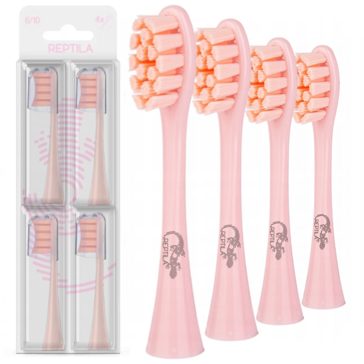 4 Końcówki do szczoteczki sonicznej Oclean X / X PRO / X10 / One / Air / Z / Z1 / F1 / FLOW / SE/ Air 2 / Endurance RÓŻOWE - Reptila